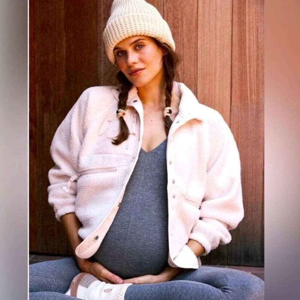 NWT $178 Free People X Hatch Maternity Jacket Medium Hit The Slopes Fleece